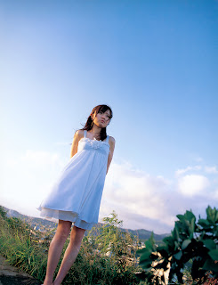 Asami Konno Japanese Cutie Singer White Robe Photo 1
