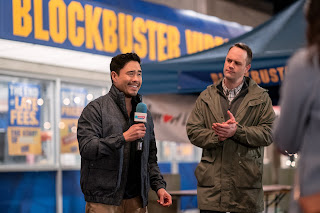 Blockbuster. (L to R) Randall Park as Timmy, Simon Druker as Remington Alexander in episode 101 of Blockbuster. Photo courtesy of Netflix