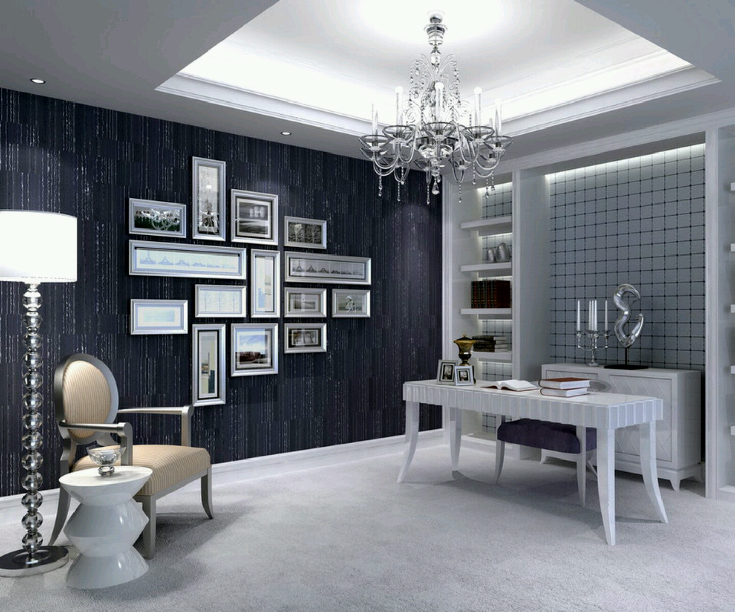 Rumah rumah minimalis: Modern homes studyrooms interior designs ideas.