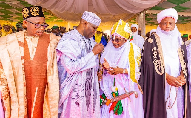 PHOTO NEWS: Atiku Abubakar, Bala Muhammed, Others In Bauchi At Coronation Of The Emir Of Katagum.