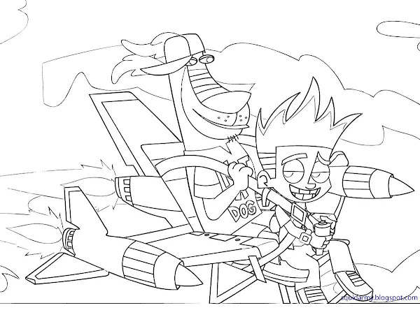 Johnny Test coloring pages rocket