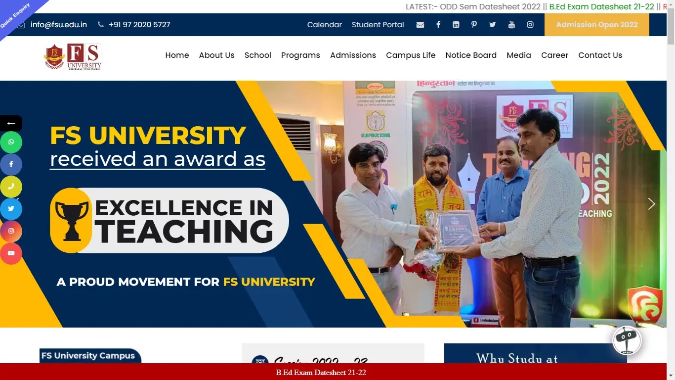 F.S. University Admission Process CURRENT_YEAR, Courses and Ranking