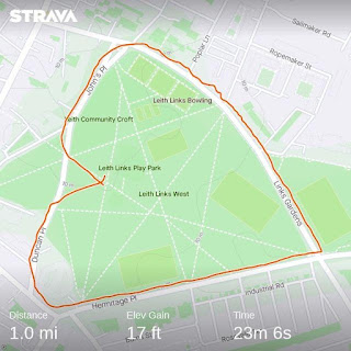 A map of a heart-shaped route in Leith Links.