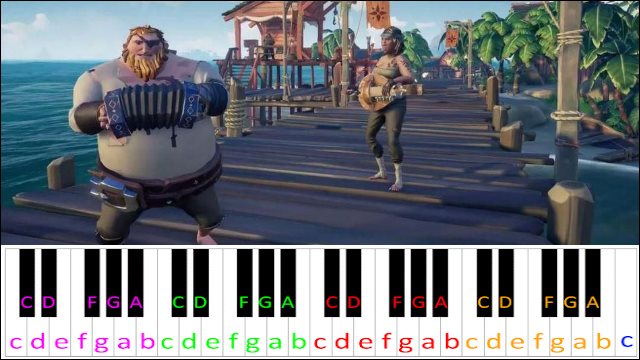 Becalmed (Sea of Thieves) Piano / Keyboard Easy Letter Notes for Beginners