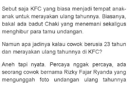 Viral, Cowok 23 Tahun Ini Rayakan Ulang Tahun di KFC Kayak Bocah