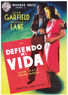 DEFIENDO MI VIDA. Cartel: 70 x 100 cms. España. Arte: MCP. Del libro CARTELES DE CINE DESDE BARCELONA, I. Michelena. DEFIENDO MI VIDA. Dust Be My Destiny. 1939. Estados Unidos. Dirección: Lewis Seiler. Reparto: John Garfield, Priscilla Lane, Alan Hale, Frank McHugh, Billy Halop, Bobby Jordan, Charley Grapewin, Henry Armetta, Stanley Ridges, John Litel, Moroni Olsen, Victor Kilian, Frank Jaquet, Ferike Boros, Marc Lawrence, Arthur Aylesworth, William B. Davidson, George Irving, Gertrude Astor, Ward Bond.