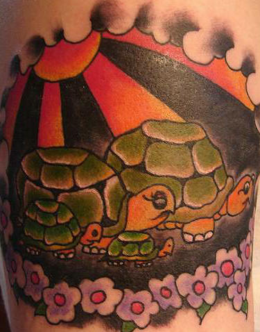 turtle tattoos. Cartoon Turtle Tattoos