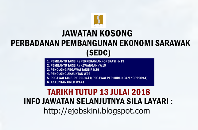 Jawatan Kosong Pembangunan Ekonomi Sarawak (SEDC) - 13 
