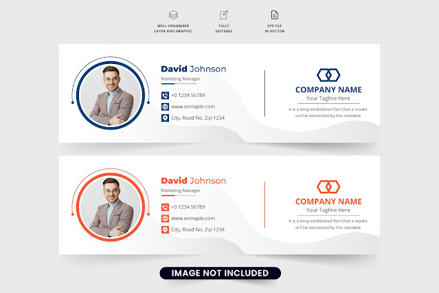 Digital email signature template vector free download