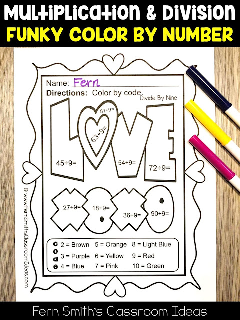 You will love the no prep, print and go ease of these St. Valentine's Day Color By Number Addition, Subtraction, Multiplication, and Division FUNKY Valentines Themed Printables. This FUNKY St. Valentine's Day Color By Number Addition, Subtraction, Multiplication, and Division Printables include 20 pages for introducing or reviewing addition, subtraction, multiplication, and division. This bundle is perfect for differentiation in ESOL, ESL, Home Schooling and Special Education Classes.