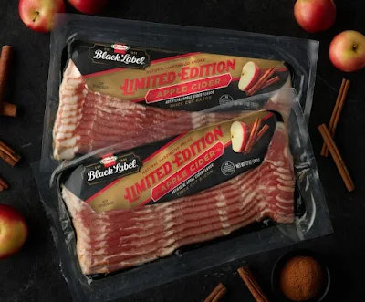 Packages of Hormel Black Label Apple Cider Bacon.
