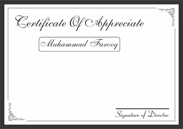 Download Certificate of Appreciate CDR Files 