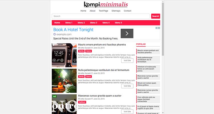 Premium Blogger Template Kompi Minimalis, HTML5 And AMP