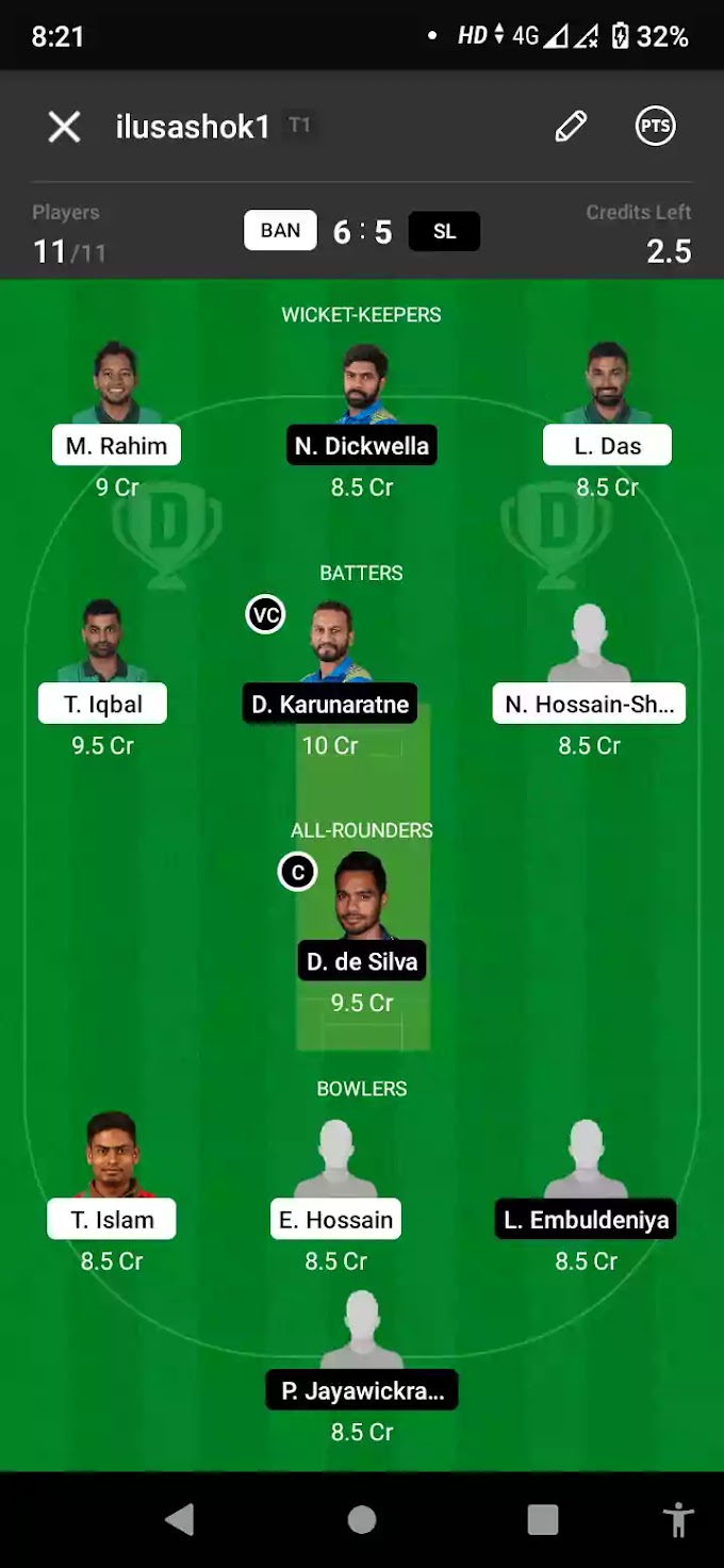 BAN vs SL 2nd Test Match Dream11 Prediction | Small, H2H & Grand league Teams | Possible Playing 11 | Google Karle