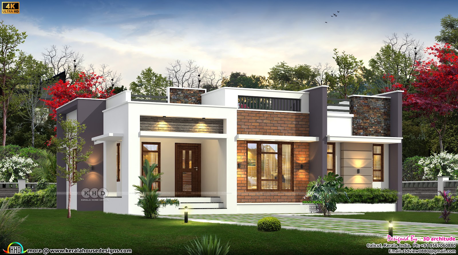 1260 sq-ft modern single floor house - Kerala home design and ...