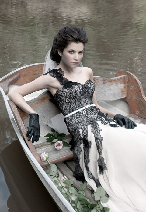 I think this Mariana Hardwick 2011 Fall Bridal Collection black lace wedding 