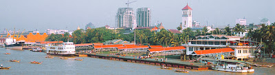 Yangon harbor for trip to south Myanmar