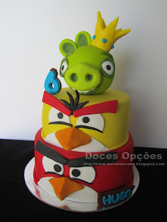 Bolo Angry Birds doces opções bragança