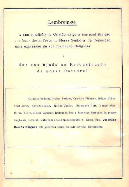 PROGRAMA DA FESTA DE NOSSA SENHORA DA CONCEIÇÃO - 1967 - PAG 4