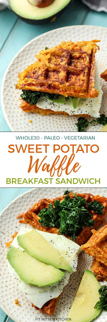 Paleo Sweet Potato Waffle Breakfast Sandwich [ Whole30 ] #breakfast