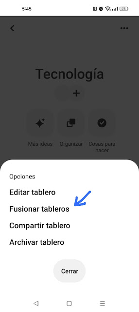 Fusionar un tablero con otro