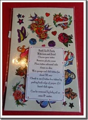 Tattoo themed wedding crafts..