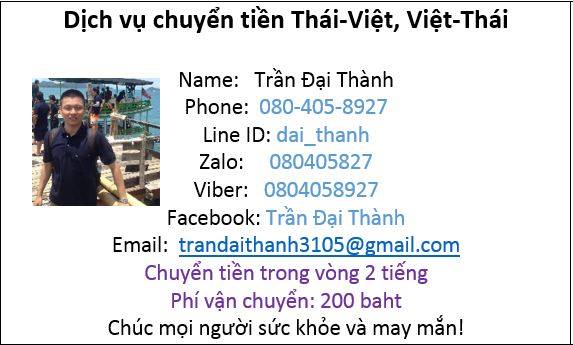 Phí chuyển tiền từ Việt Nam qua Thái Lan