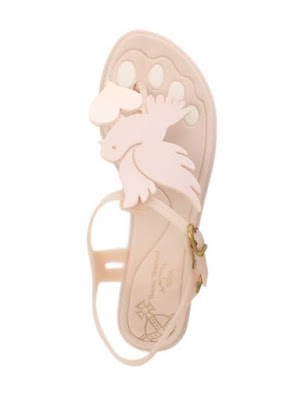 Vivienne Westwood Solar Dove Pink Rubber T Bar Sandals