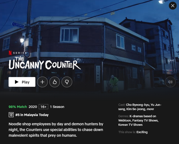 Popular Drama on Netflix The Uncanny Counter