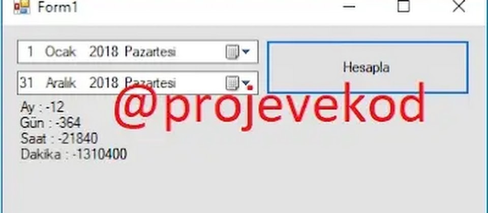 C# ta iki tarih arasındaki gün, ay, yıl veya dakika gibi farkı bulma kodları örneklerle beraber paylaşılmıştır.