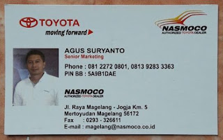 Agus adalah Marketing Toyota Magelang