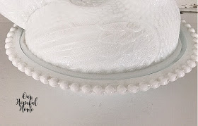 hobnail milk glass dish rim rim