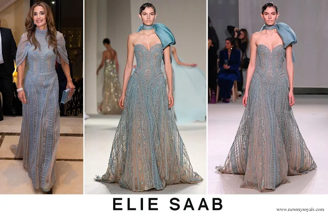 Queen Rania wore a custom gown from Elie Saab Spring Summer 2023 Collection