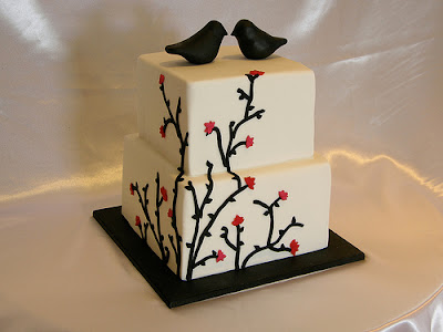 black and white square wedding cakes