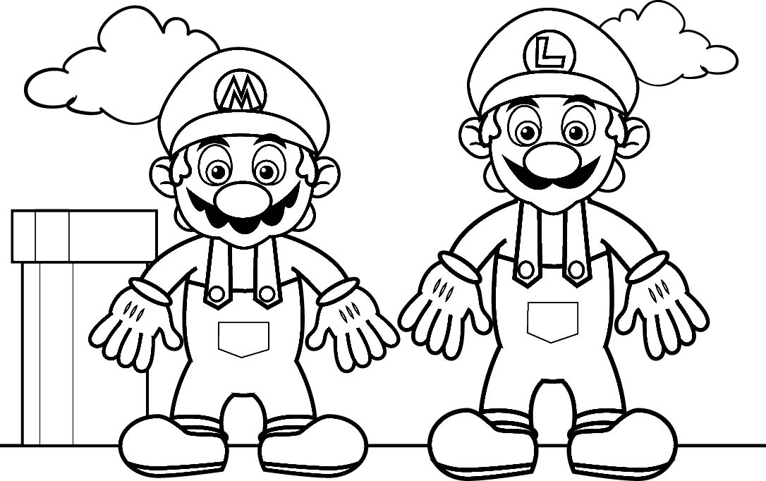 mario brothers coloring pages. Super Mario Bros