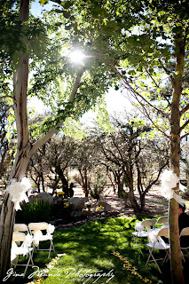 outdoor wedding ceremony site with trees