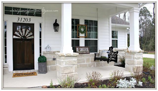 Farmhouse Front Porch-Early Spring Porch Decor-Porch Swing-From My Front Porch To Yours