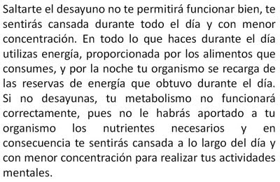 Tips Consejos Desayunos