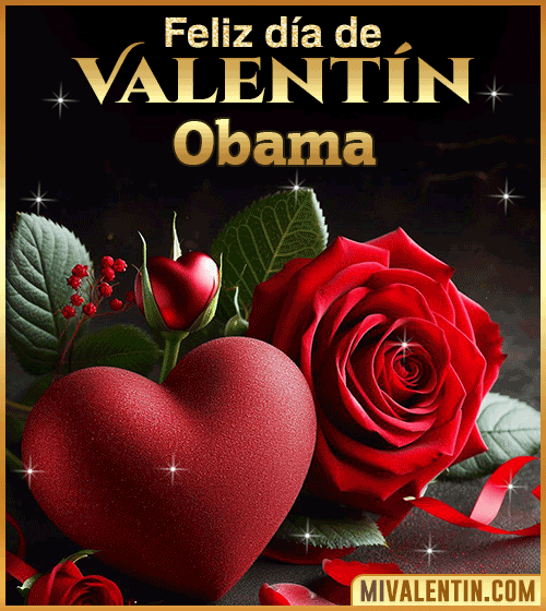 Gif Rosas Feliz día de San Valentin Obama