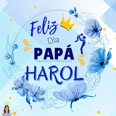 Solapín Feliz Día del Padre - Nombre Harol para imprimir gratis