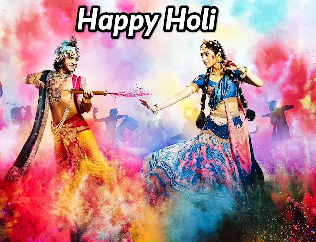 Romantic Radha Krishna Holi Images