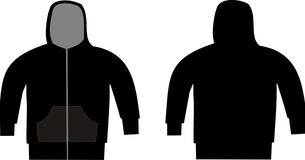 Download Mentahan Hoodie Polos Depan Belakang Warna Hitam - MOCKUP ...