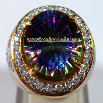 Toko Batu Mulia, Batu Permata Rainbow Mystic Quartz Kode P619