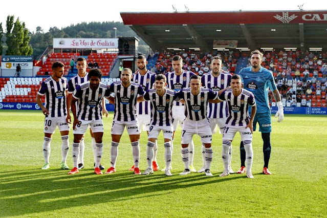 REAL VALLADOLID C. F. Temporada 2021-22. Óscar Plano, Rubén Alcaraz, Joaquín, Javi Sánchez, Kiko Olivas, Roberto. Saidy janko, Weissman, Toni Villa, Roque Mesa, Lucas Olaza. C. D. LUGO 0 REAL VALLADOLID C. F. 2. 29/08/2021. Campeonato de Liga de 2ª División, jornada 3. Lugo, estadio Anxo Carro.  GOLES: 0-1: 10’, Weissman. 0-2: 53’, Toni Villa.