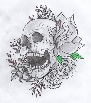 girly skulls tattoos designs