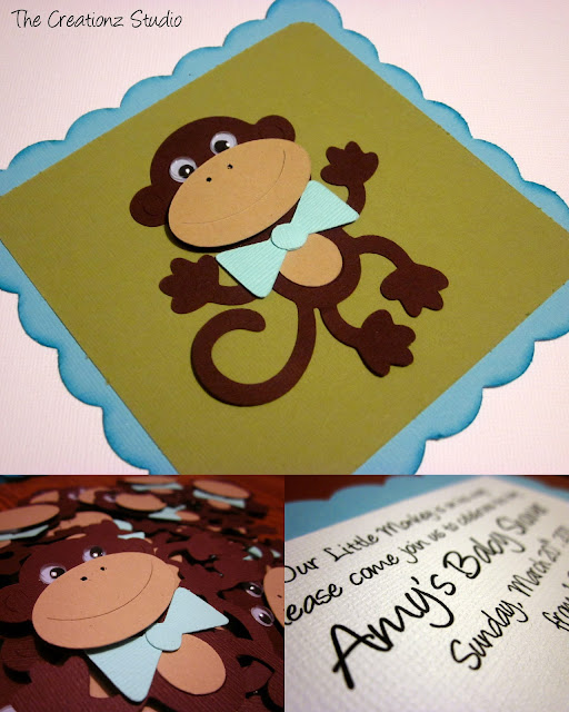 monkey baby shower invitation