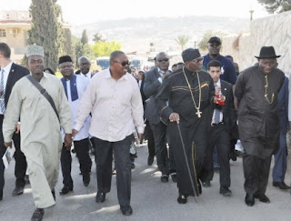 Goodluck Jonathan in Israel on pilgrimage