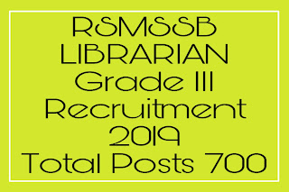 RSMSSB Rajasthan Librarian recruitment 2019