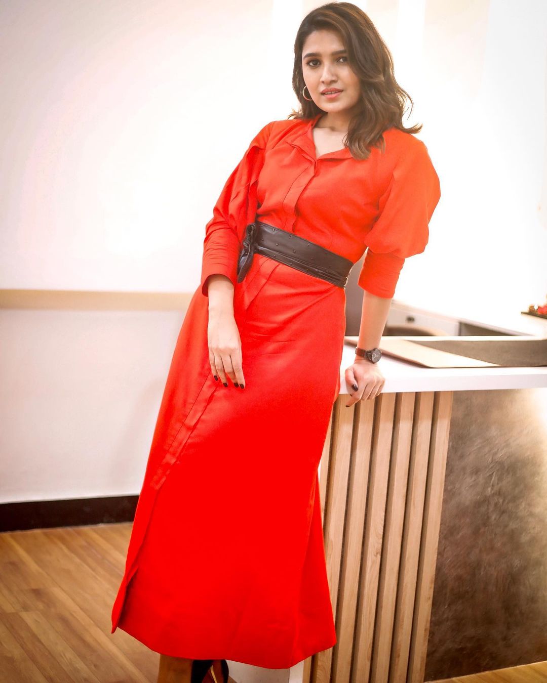 Actress Vani Bhojan Latest Photos in Red Dress