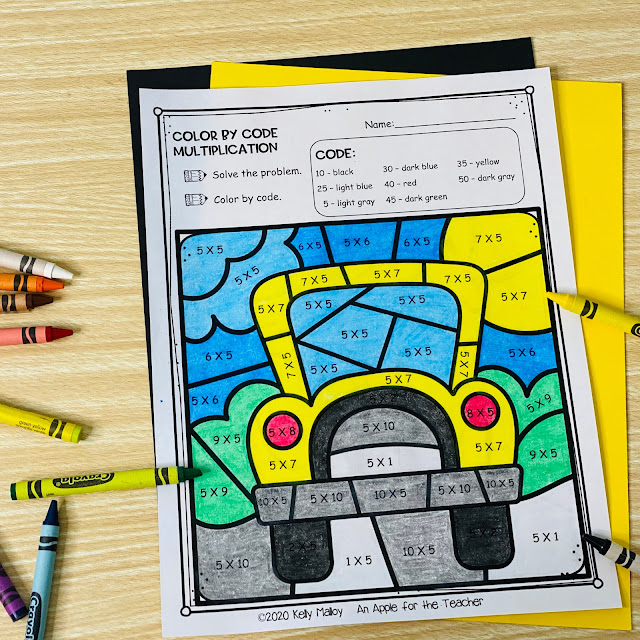 Back to School Color by Number Worksheets